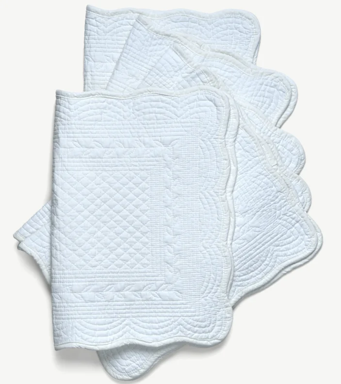 Emily Quilted Cotton Salt Placemats - Set of 6