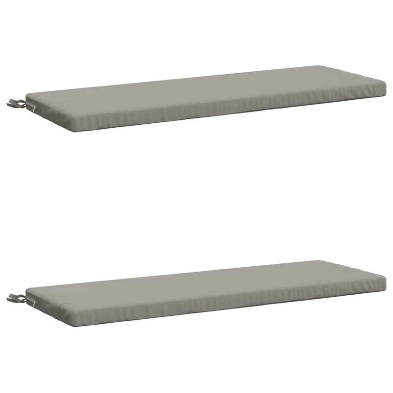 Bench Cushions SOEST 2 pcs 100% Polyester Grey 120 x 40 x 5 cm