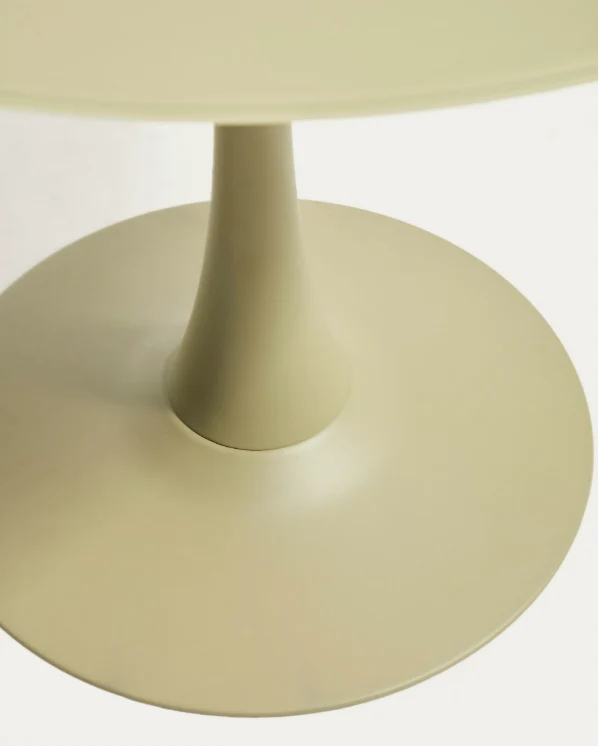 Round Vedira table in glass and green steel