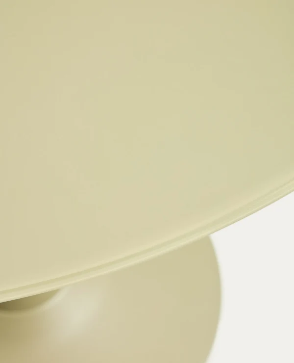 Round Vedira table in glass and green steel