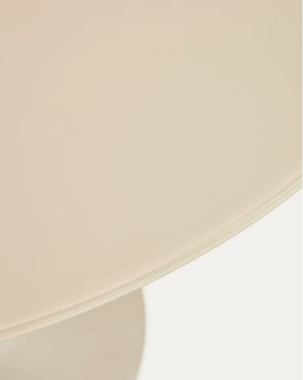 Round Vedira table in glass and taupe steel
