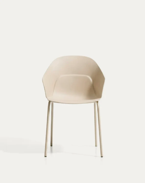 Sanile chair with beige-finish steel legs