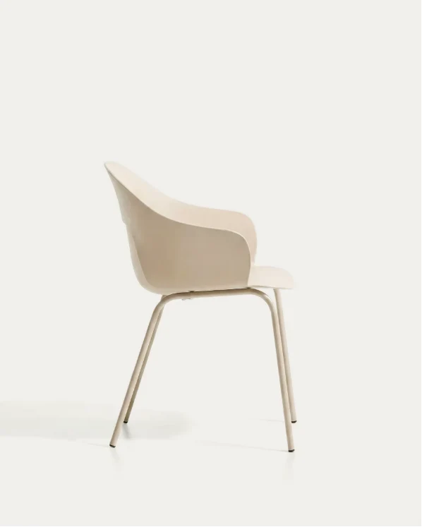 Sanile chair with beige-finish steel legs