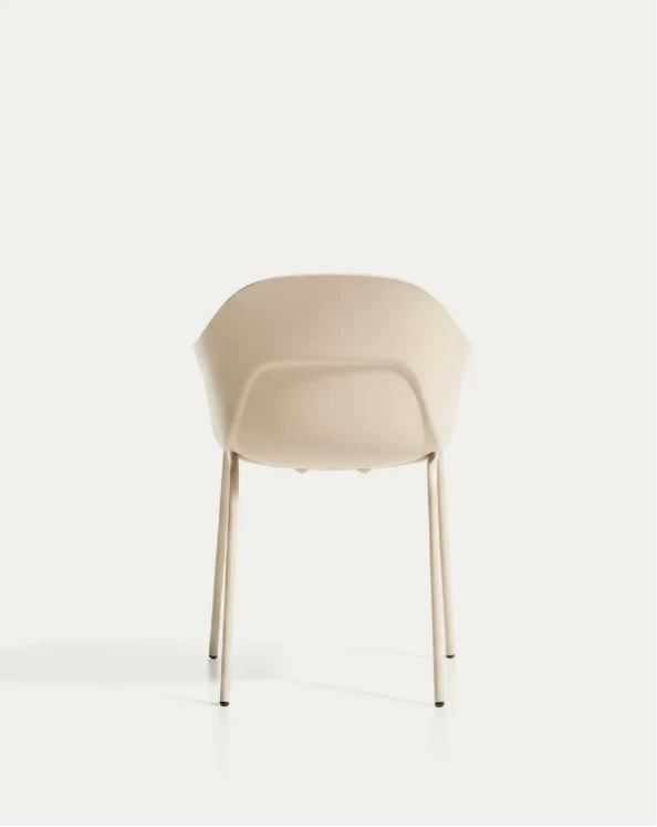 Sanile chair with beige-finish steel legs