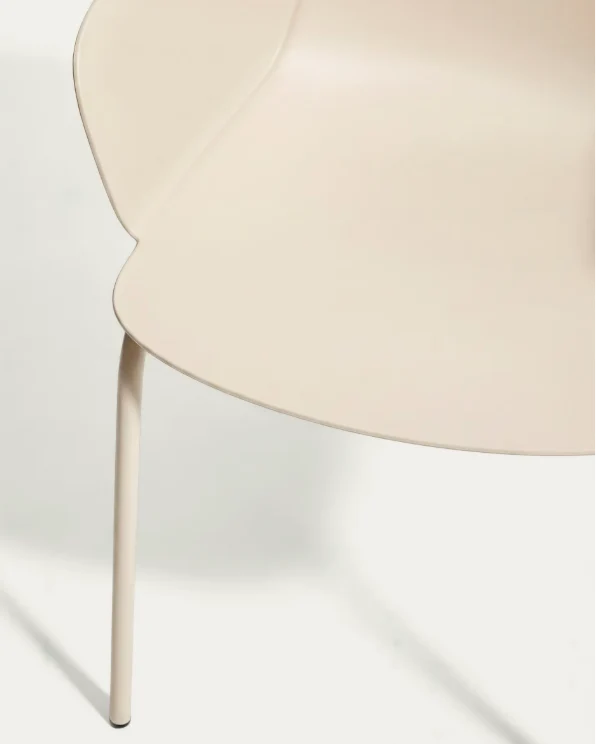 Sanile chair with beige-finish steel legs