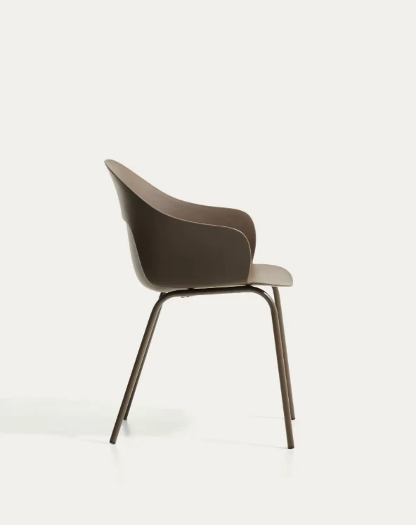 Sanile chair with brown-finish steel legs