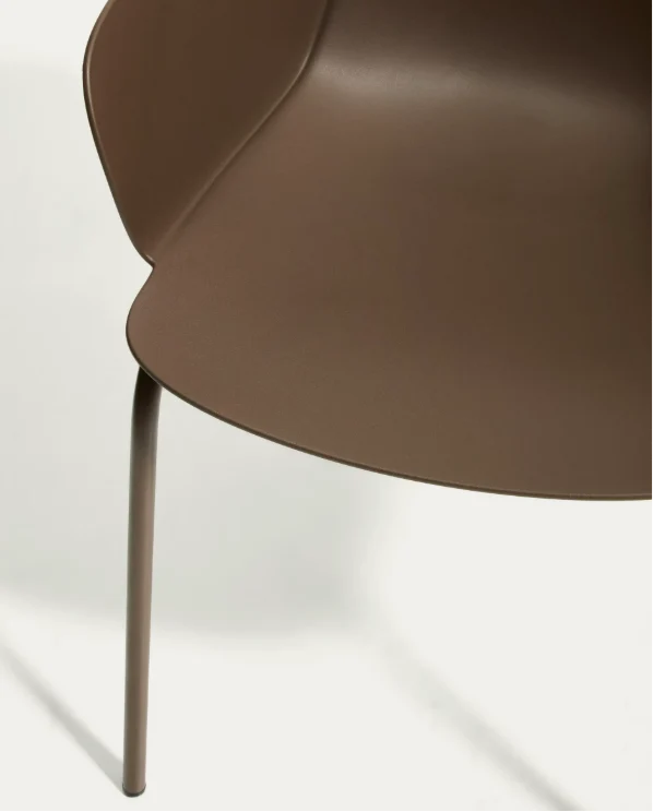 Sanile chair with brown-finish steel legs