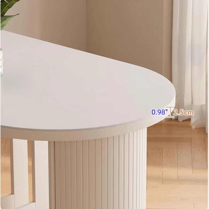 Table de salle à manger extensible en bois massif blanc crème avec rangement dissimulé et 4 chaises pliantes