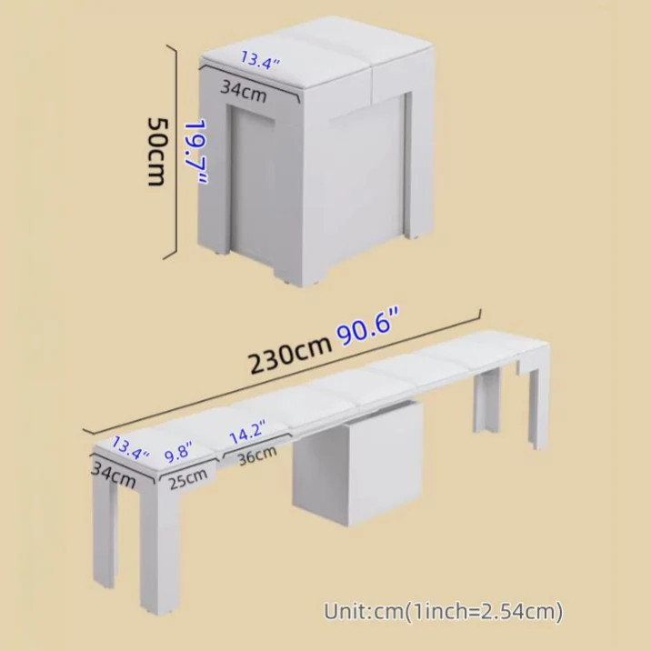 Tabouret de rangement extensible moderne