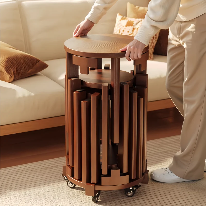 Tabourets empilables 6 en 1 en bois massif