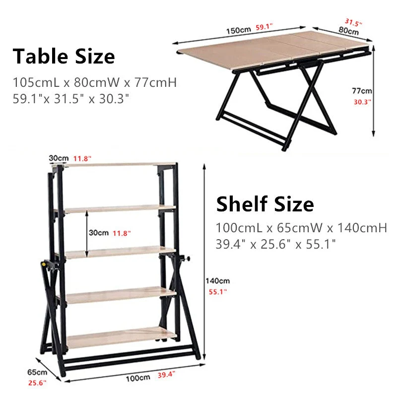 Table et étagère convertibles Swing