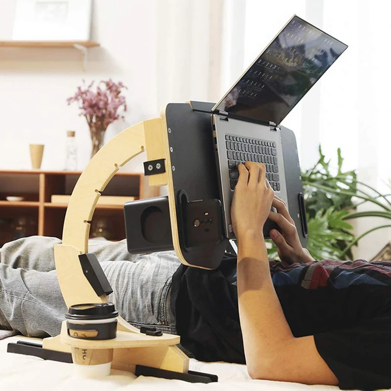 Table de plateau de support de bureau de lit d'ordinateur portable réglable portable