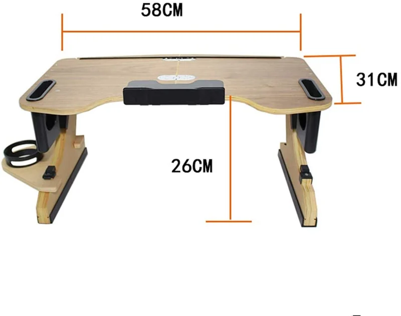 Table de plateau de support de bureau de lit d'ordinateur portable réglable portable