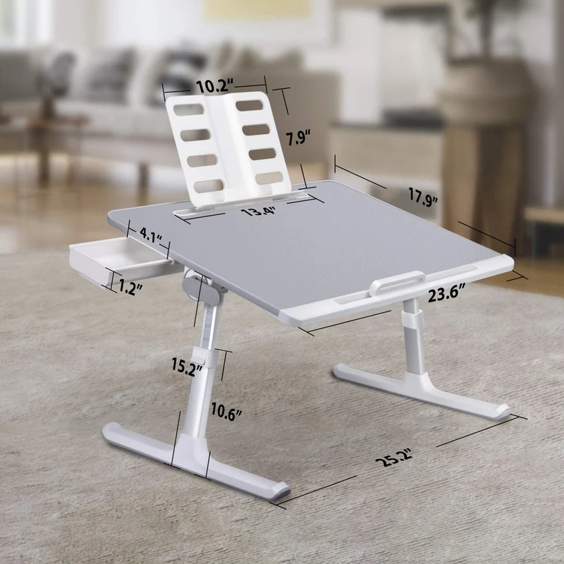 Support pour ordinateur portable pliable et réglable X-Large avec tiroir de rangement