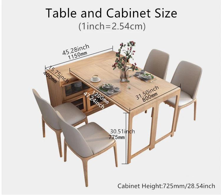Table de salle à manger multifonction nouvelle conception 2020 avec armoire (sans fonction de stockage de chaises pliantes)