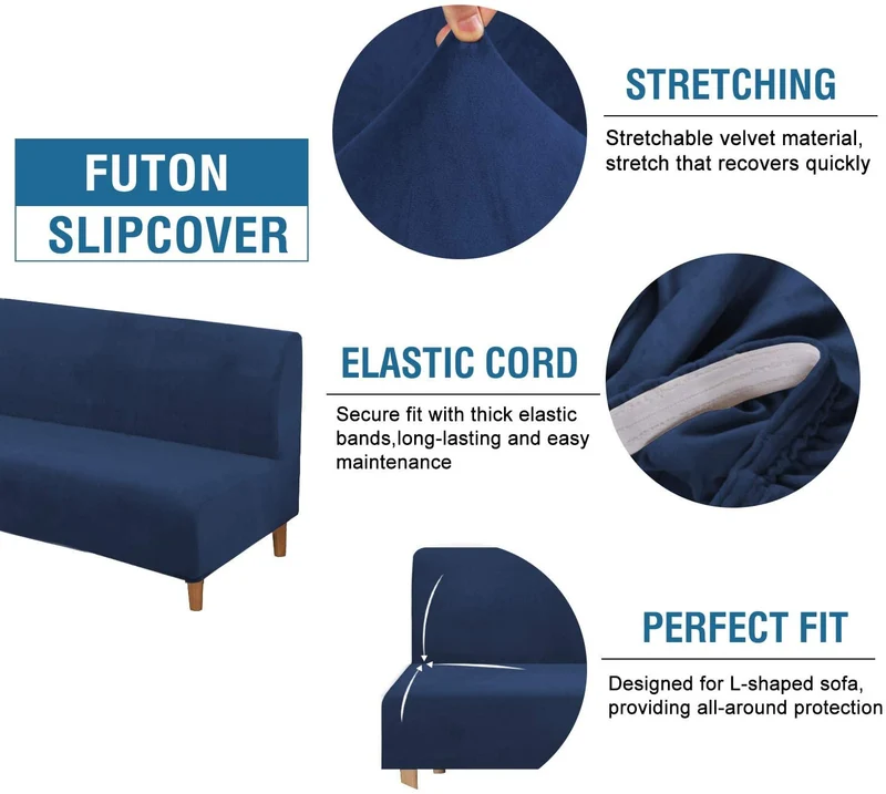 Housses extensibles pour canapé futon sans accoudoirs