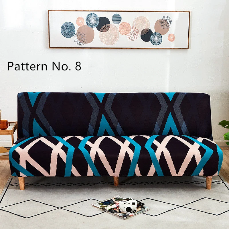 Housses de canapé extensible sans bras Futon (16 modèles différents au choix)