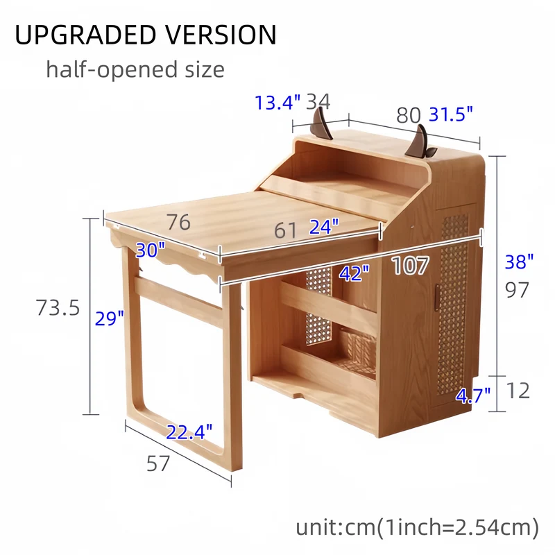 Table à manger multifonctionnelle pliante en bois massif pour petits appartements