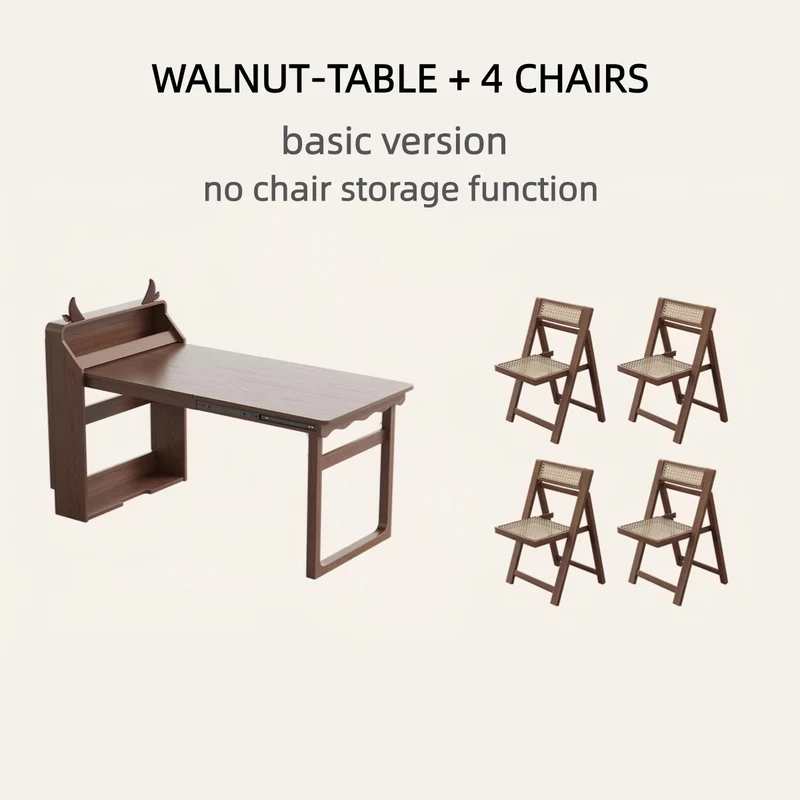 Table à manger multifonctionnelle pliante en bois massif pour petits appartements