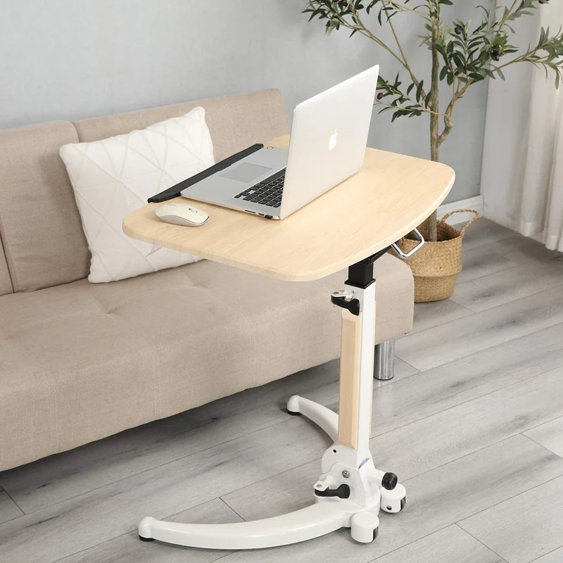 Bureau debout mobile pliable, table de lit surélevée, table d'appoint de canapé