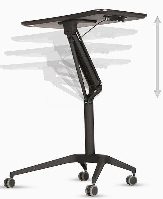 Poste de travail pneumatique à une jambe assis-debout à hauteur de bureau réglable