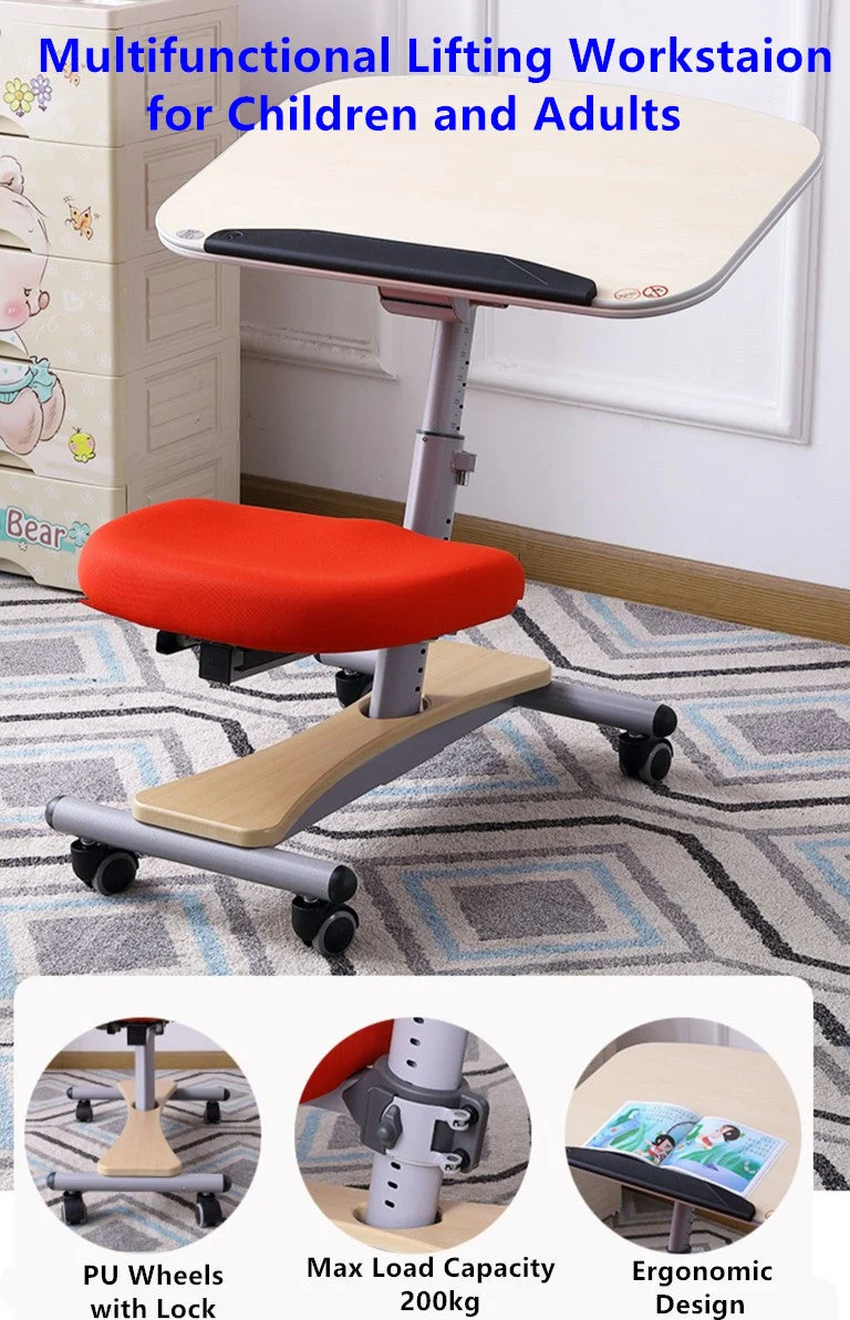 Table d'étude mobile et réglable pour enfants, poste de travail mobile pour adultes
