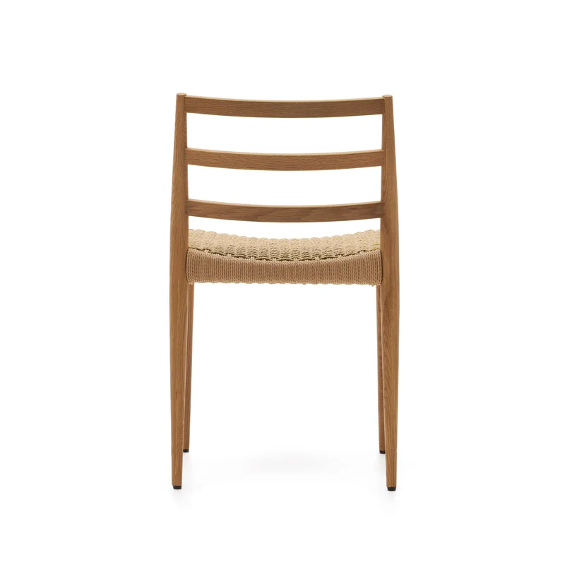 Analy chair in solid oak with natural finish and rope seat