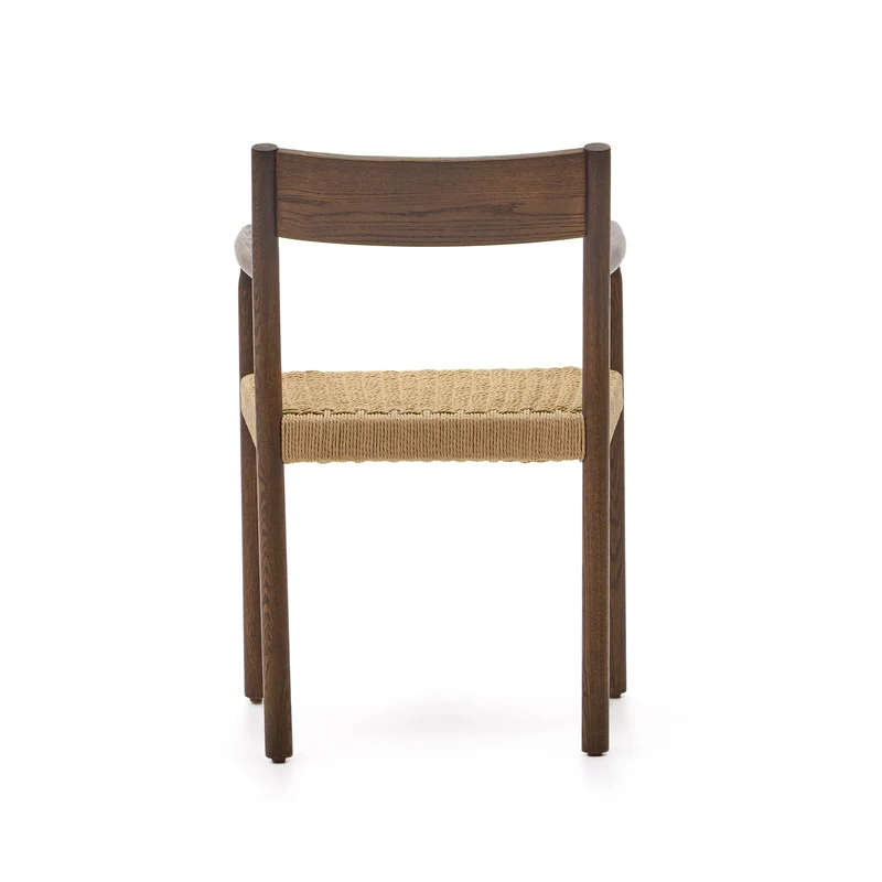 Yalia chair in solid oak with walnut finish and rope seat FSC 100%