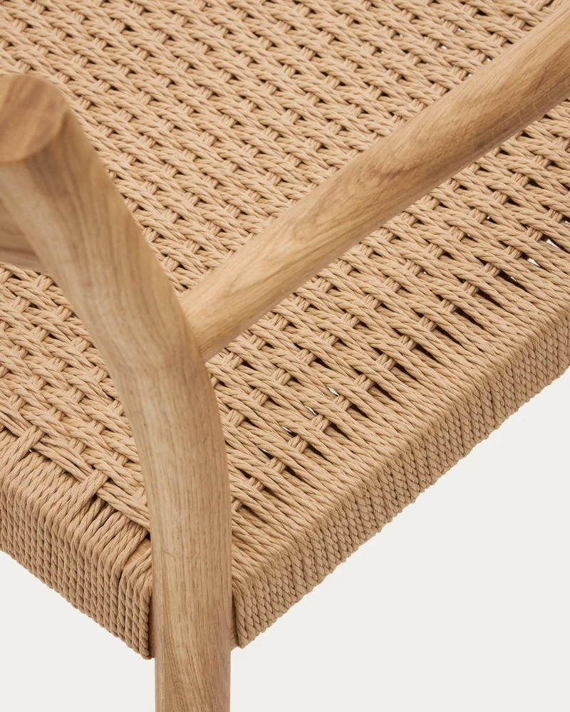 Yalia chair in solid oak with natural finish and rope seat FSC 100%