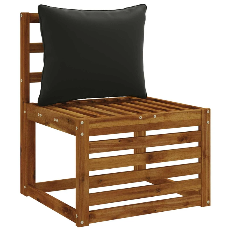 Back Cushion PUTTEN 100% Polyester Black 50 x 40 x 15 cm