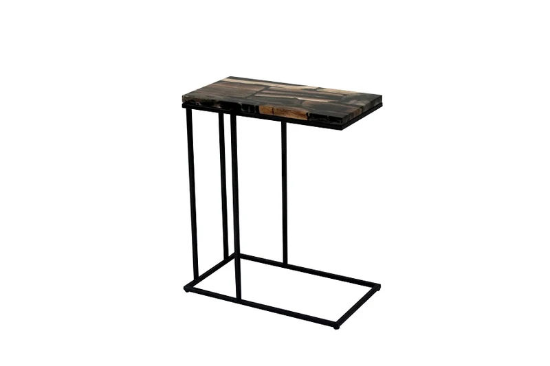 Side Table - Petrified Wood and Resin