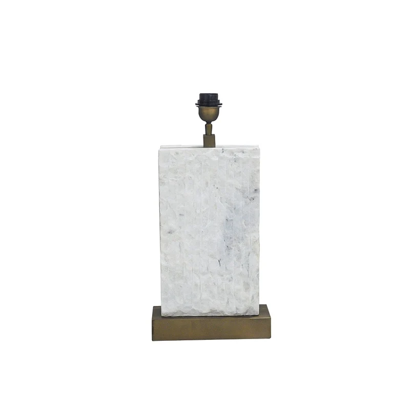Lamp Carrara - White Stone & Antique Bronze