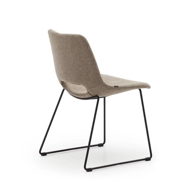 Zahara chair in brown with steel legs in a black finish