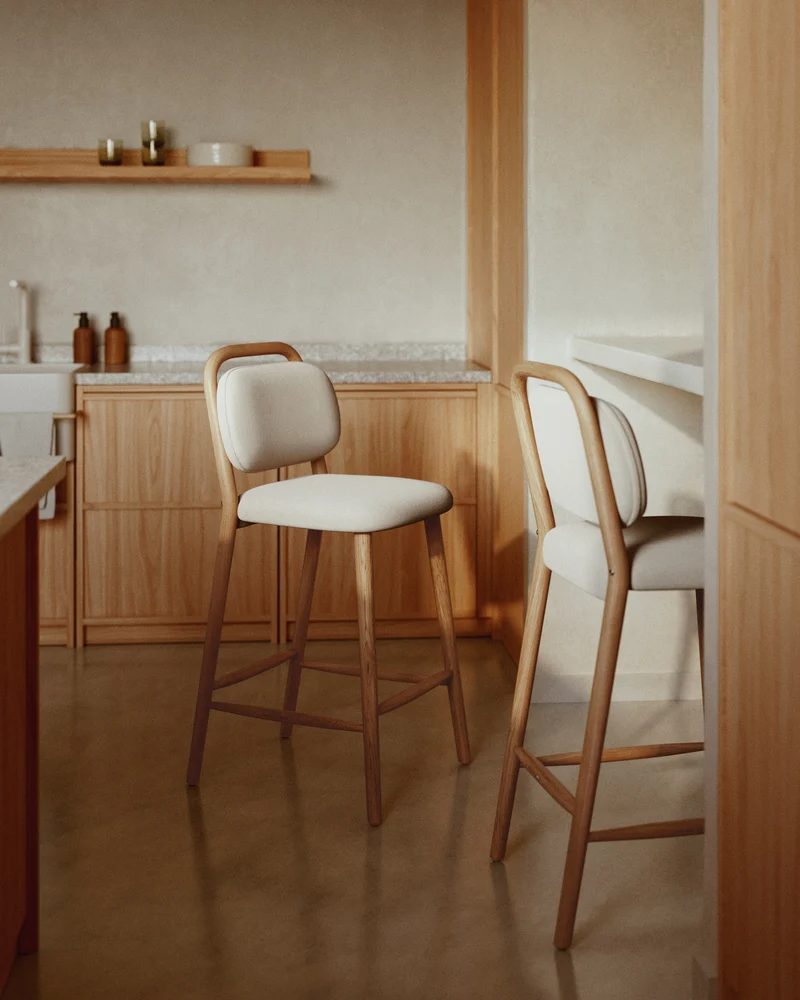 Helda stool in beige 65 cm