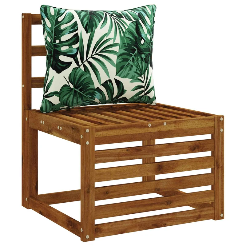 Back Cushion PUTTEN 100% Polyester Leaf Pattern 50 x 40 x 15 cm