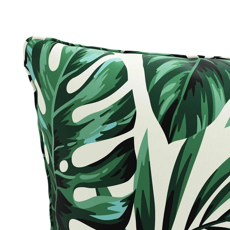Back Cushion PUTTEN 100% Polyester Leaf Pattern 50 x 40 x 15 cm