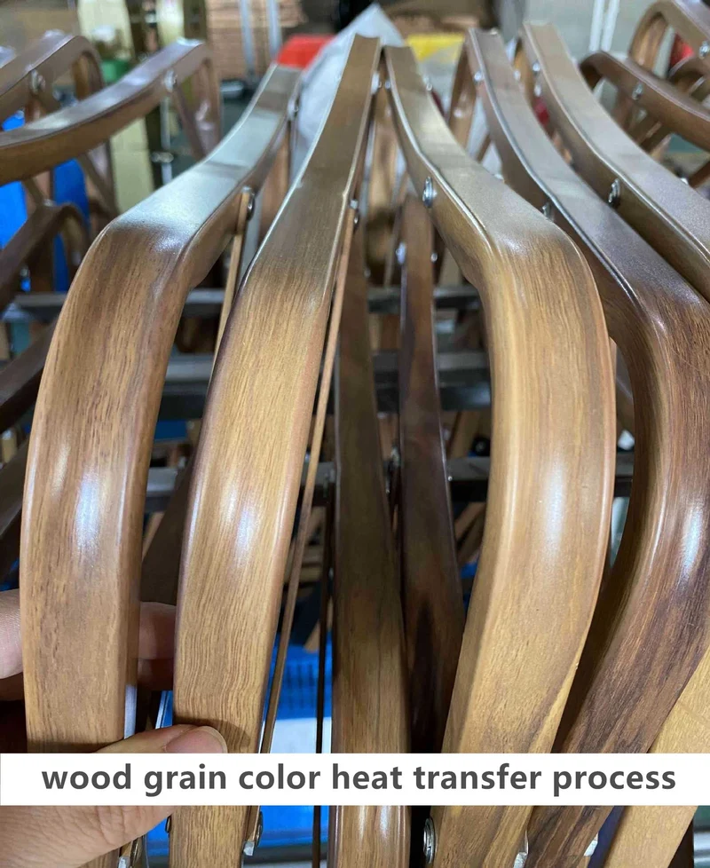 Chaise Kermit portative pliante en aluminium de processus de transfert de chaleur de grain de bois