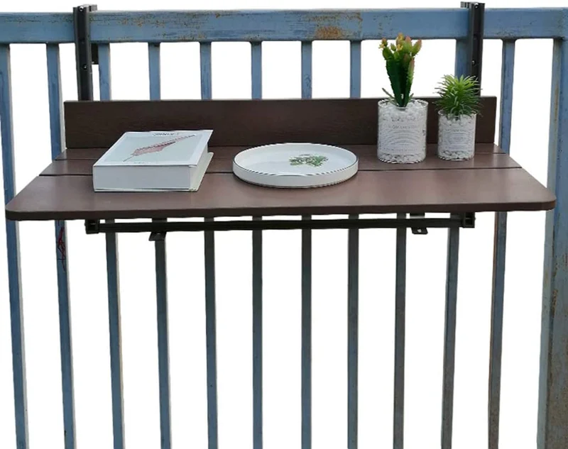 Table de bar de balcon pliante pour garde-corps