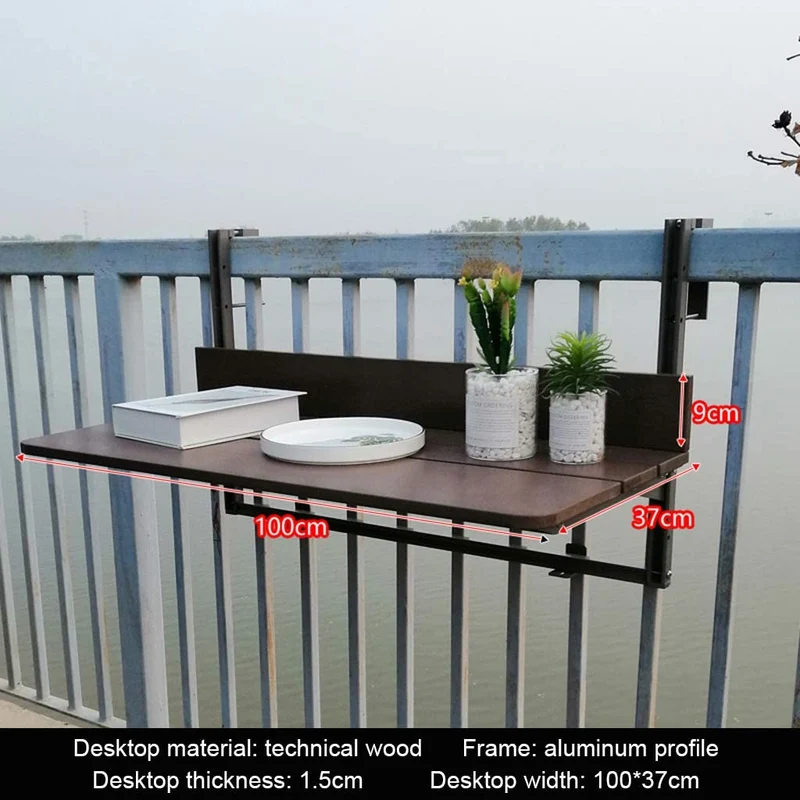 Table de bar de balcon pliante pour garde-corps