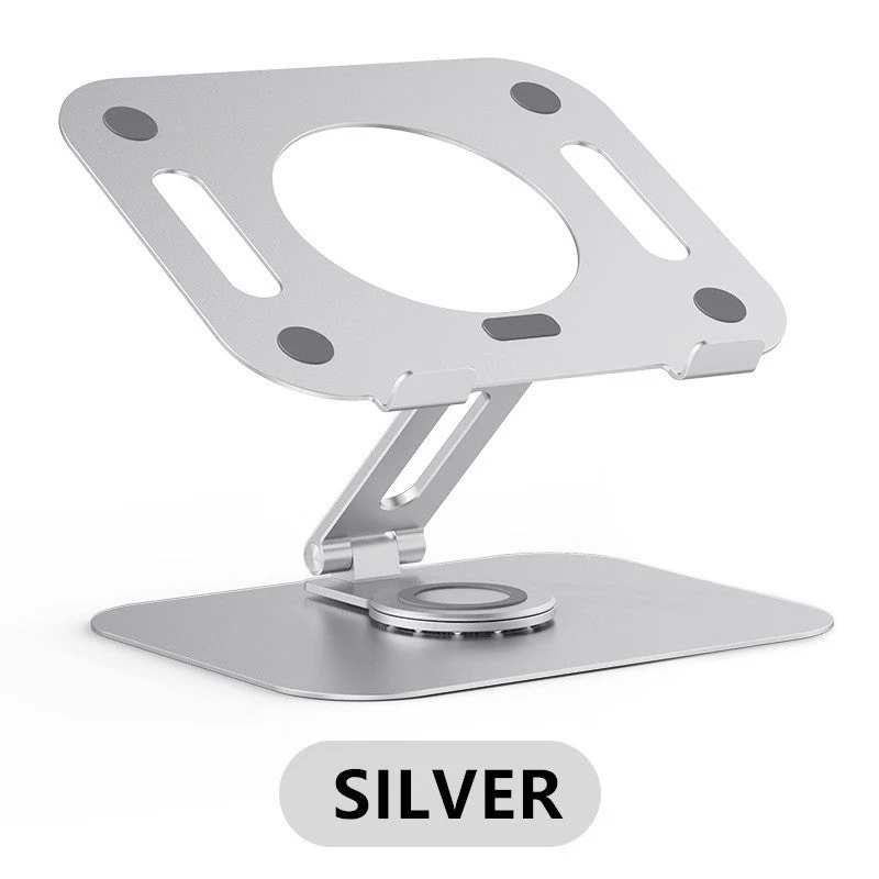 Support pour ordinateur portable réglable en aluminium avec base rotative à 360 °