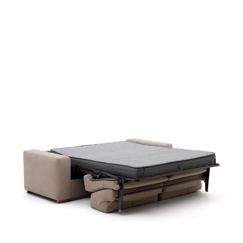 Anley beige 3-seater sofa bed with solid beech wood legs 224cm FSC Mix Credit