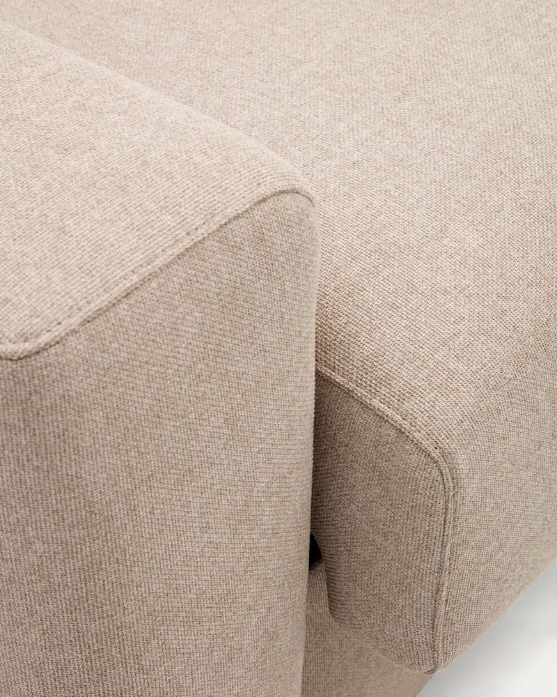 Anley beige 3-seater sofa bed with solid beech wood legs 224cm FSC Mix Credit