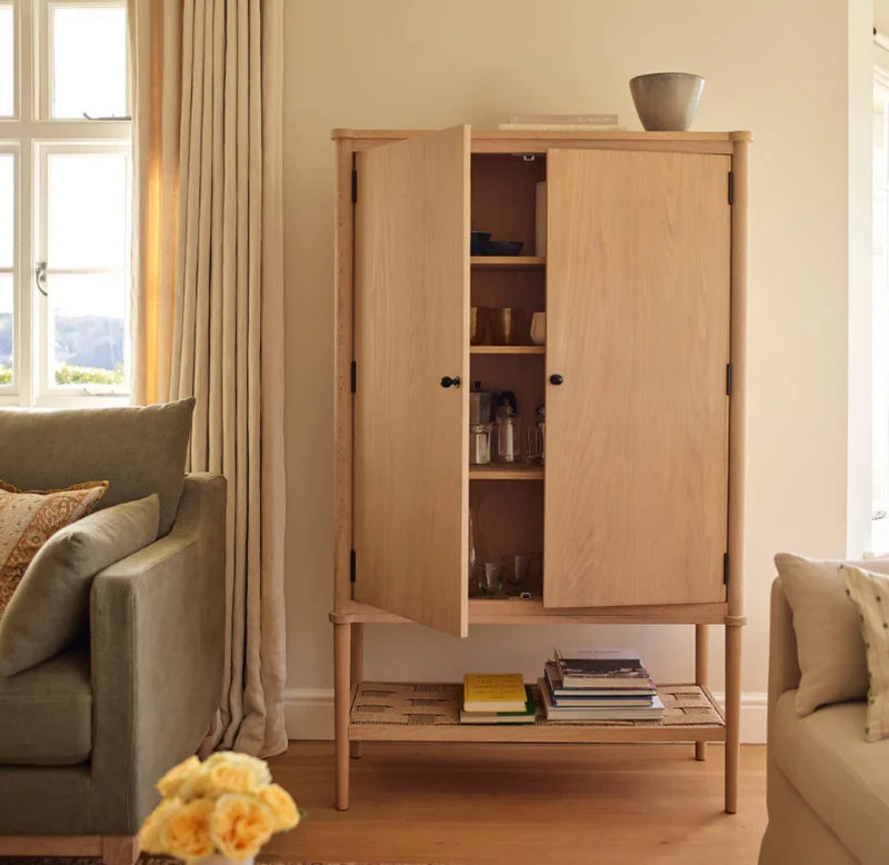 Frome Oak Drinks & Storage Cabinet, Natural Oak