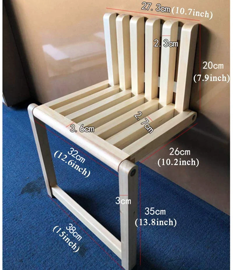 Tabouret en bois pliant ultra-mince pour charge lourde pour salle de bain d'entrée