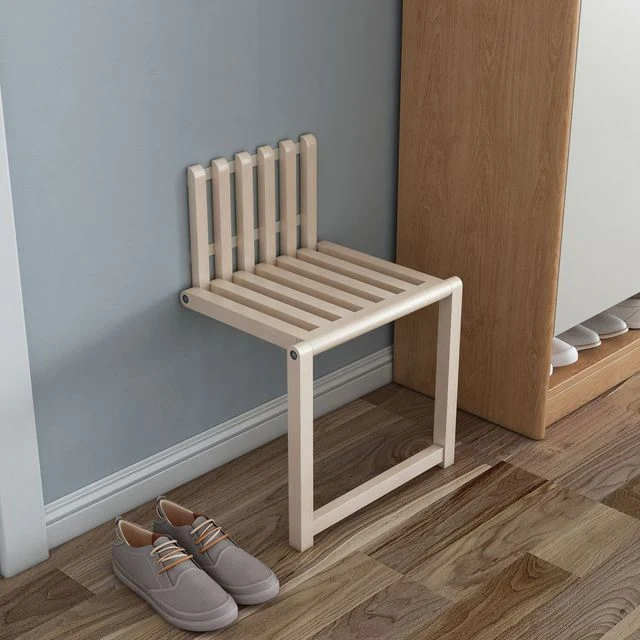 Tabouret en bois pliant ultra-mince pour charge lourde pour salle de bain d'entrée