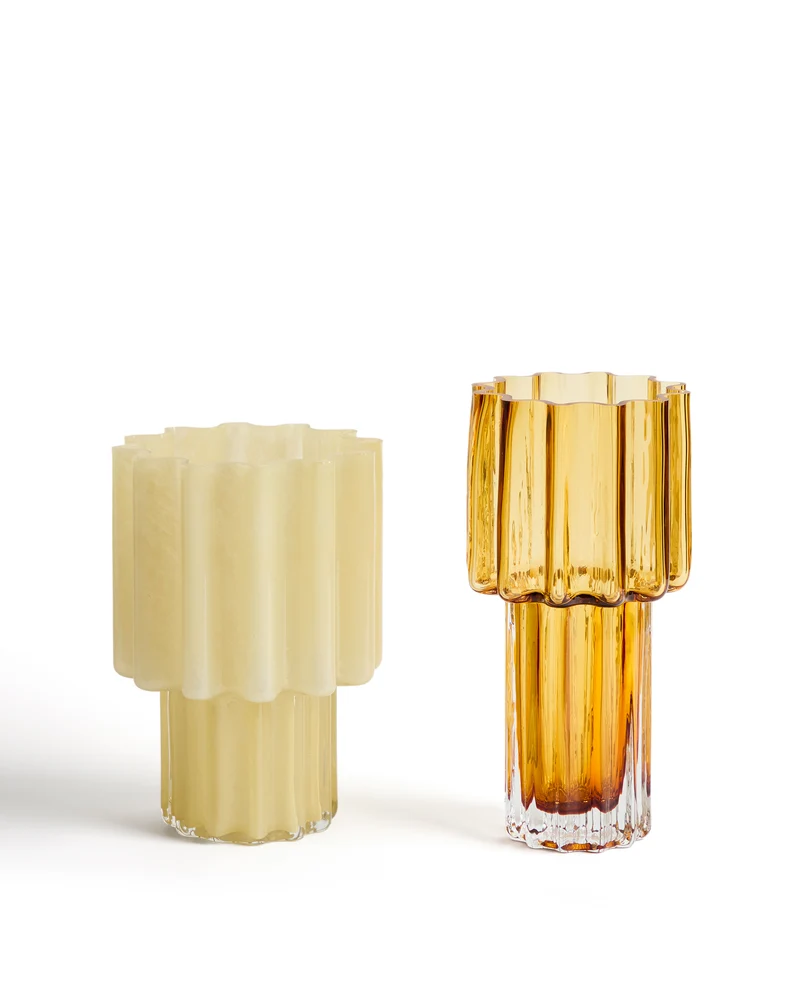 Cristila orange glass vase 30cm