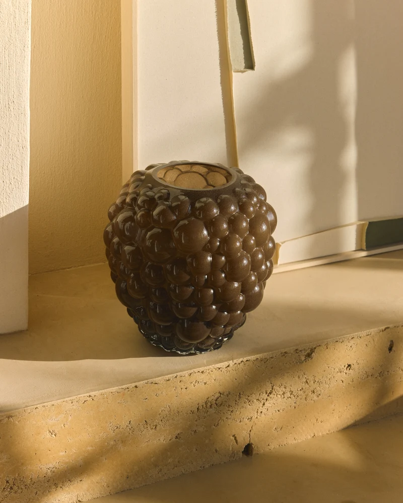 Mure brown glass vase 30cm