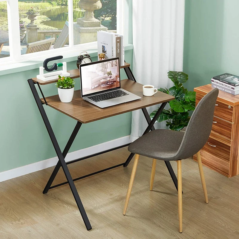 Table d'étude pliante pour ordinateur portable sans assemblage nécessaire