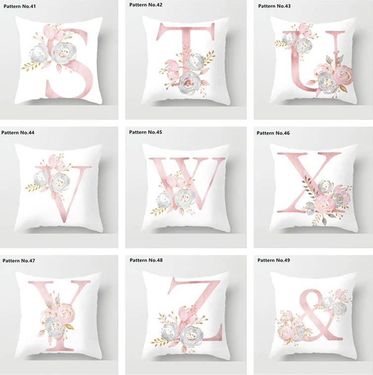 Housse de coussin taie d'oreiller 18 x 18 pouces 45 x 45 cm (motif n°23 ~ 49)