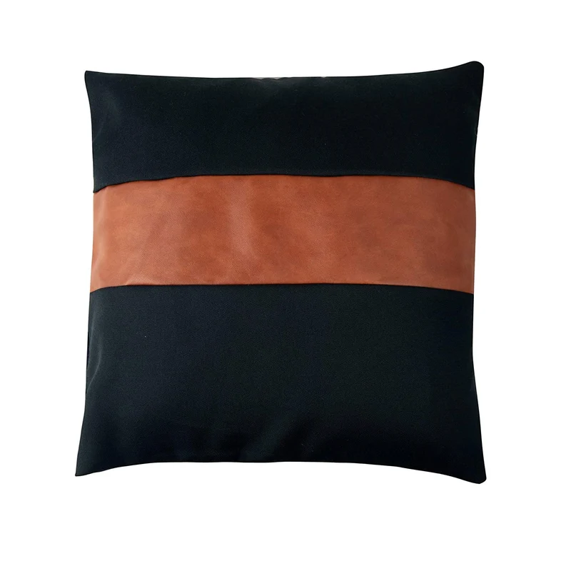Housses de coussin en similicuir 18x18 pouces/45x45 CM Lot de 4